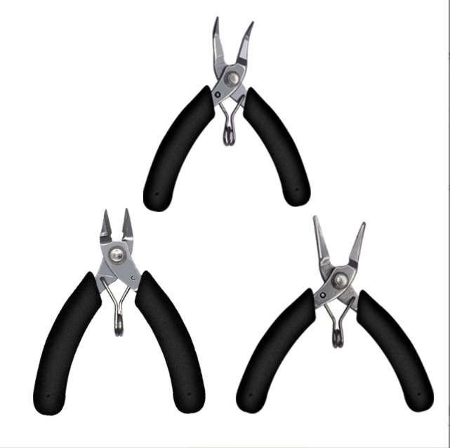 3pc 501 series toothless pointed nose pliers assembly model pliers mini scissors